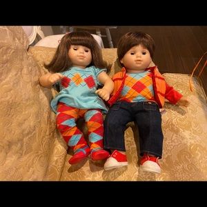 Bitty baby brunette twins/ with another outfit